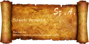 Szerb Arnold névjegykártya