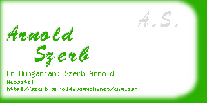 arnold szerb business card